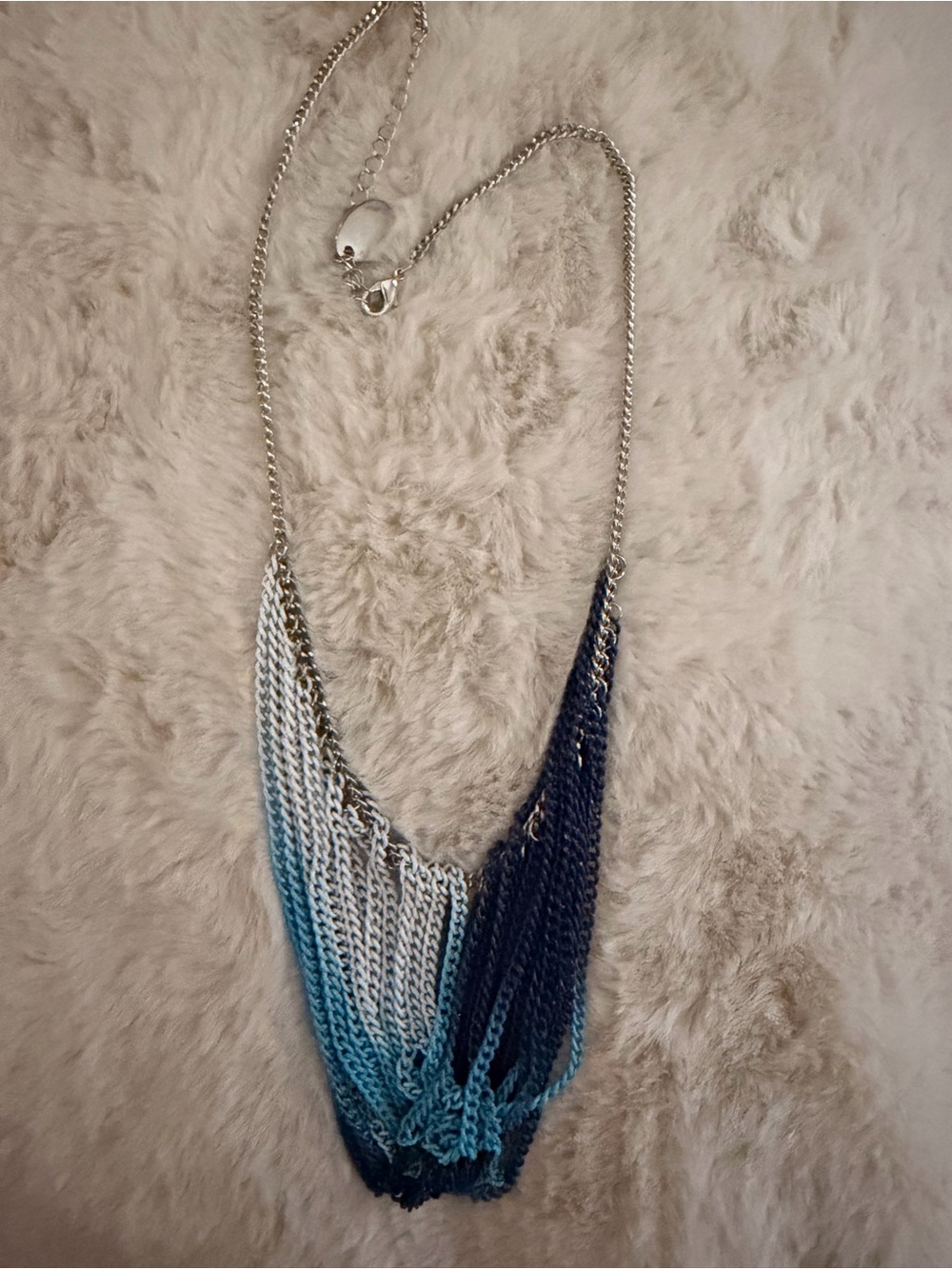 Nicole Miller Ombre Blue & Silver Multi-Chain Necklace